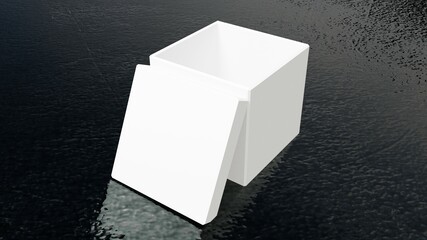 white box with black background