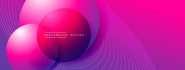 Gradient circles with shadows. Vector techno abstract background. Modern overlapping forms wallpaper background, design template