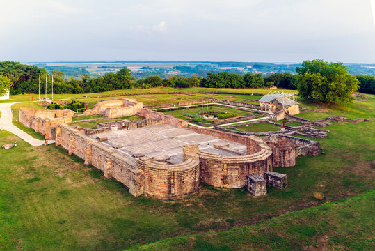 St Laszlo historical visitor center in Somogyvar Hungary. .King Szent Laszlo funded an abbey here in IX. th cenutry. .Today a modern visitor center is here where you can see  monumental old ruins.