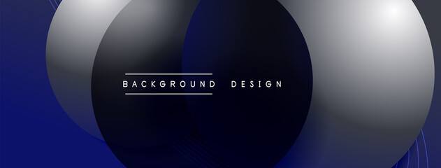 Obraz premium Gradient circles with shadows. Vector techno abstract background. Modern overlapping forms wallpaper background, design template