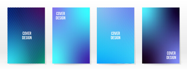 Minimal Poster. Pastel Soft. Blue Gradient Set.