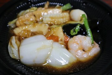 日本の飲食店の八宝菜のクローズアップ