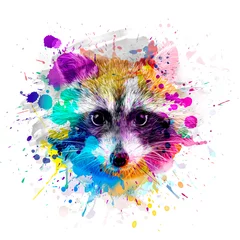 Poster close up portrait of a raccoon © reznik_val