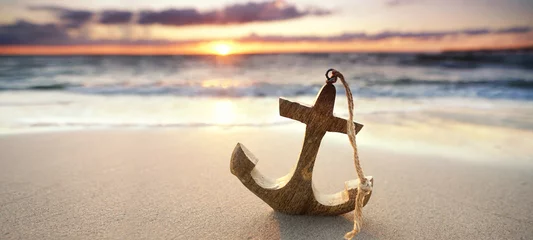 Fotobehang romantischer Holzanker am Meer © Jenny Sturm