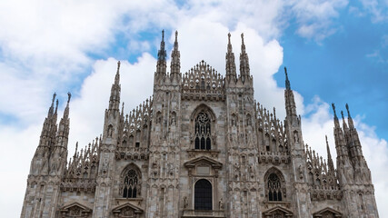 Fototapeta premium Milan Cathedral, Duomo di Milano, one of the largest churches in the world and the famous of destination tourist