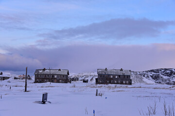 Abandoned building in Arctic climate.