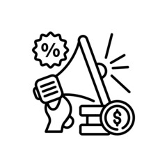 tax promotion vector outline icon style illustration. EPS 10 File