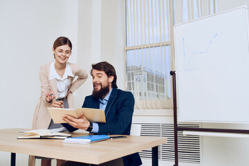 work colleagues work desk office communication emotions officials