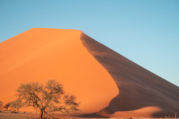 Fototapeta na wymiar Desert natural scenery, landforms in arid areas. Desert scenery in Namibia, Africa.
