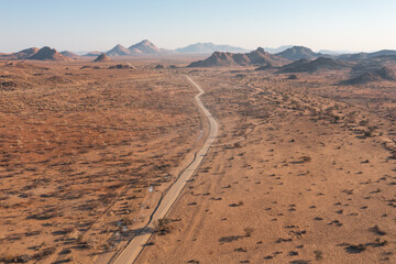 Desert natural scenery, landforms in arid areas. Desert scenery in Namibia, Africa.