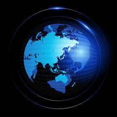 Futuristic Earth in binary numbers