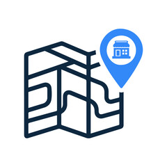 Store, map, location icon. Simple editable vector illustration.