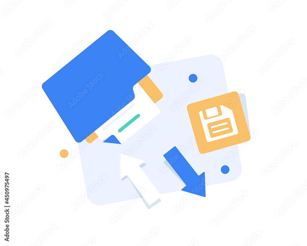Poster open folder icon. folder with documents,transfer data