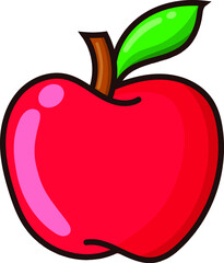 Apple cartoon illustration. style vector apple for design resources