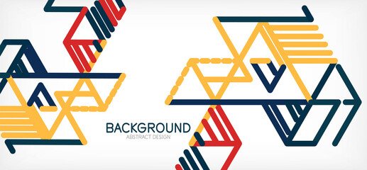 Abstract background. Color lines on white background. Linear abstract composition. Techno or business concept for wallpaper, banner, background, landing page