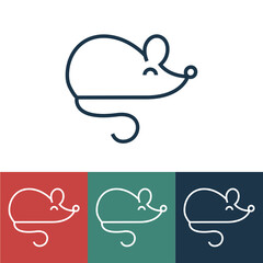 Linear vector icon with mouse in profile