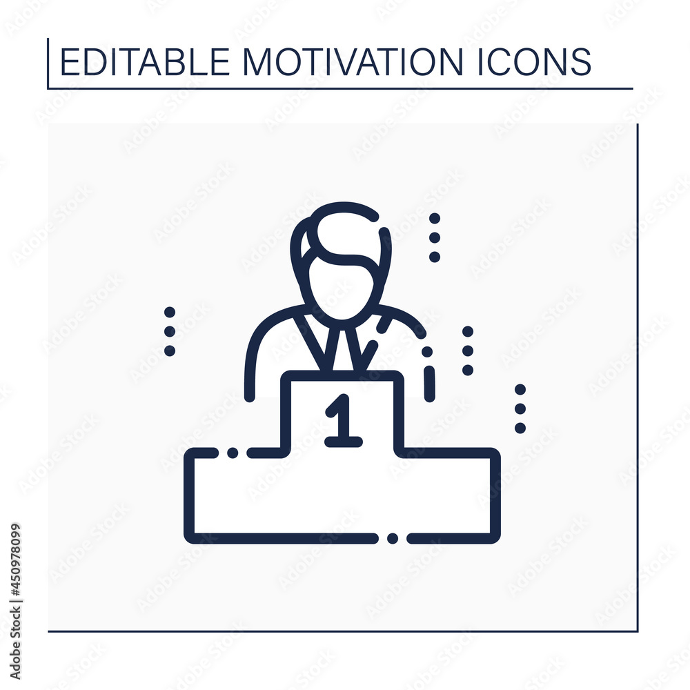 Poster finish first line icon. achieved goals. complete tasks better than others. number one.motivation con