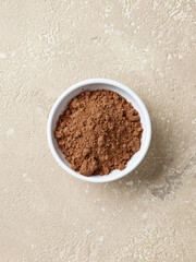 bowl of cocoa powder