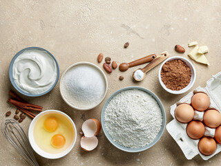 various baking ingredients