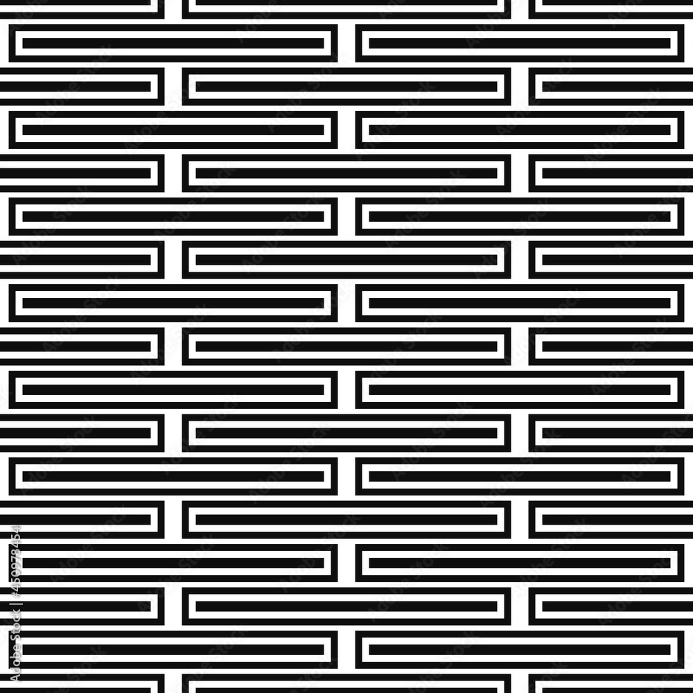 Poster black horizontal rectangles pattern. vector seamless monochrome shapes.