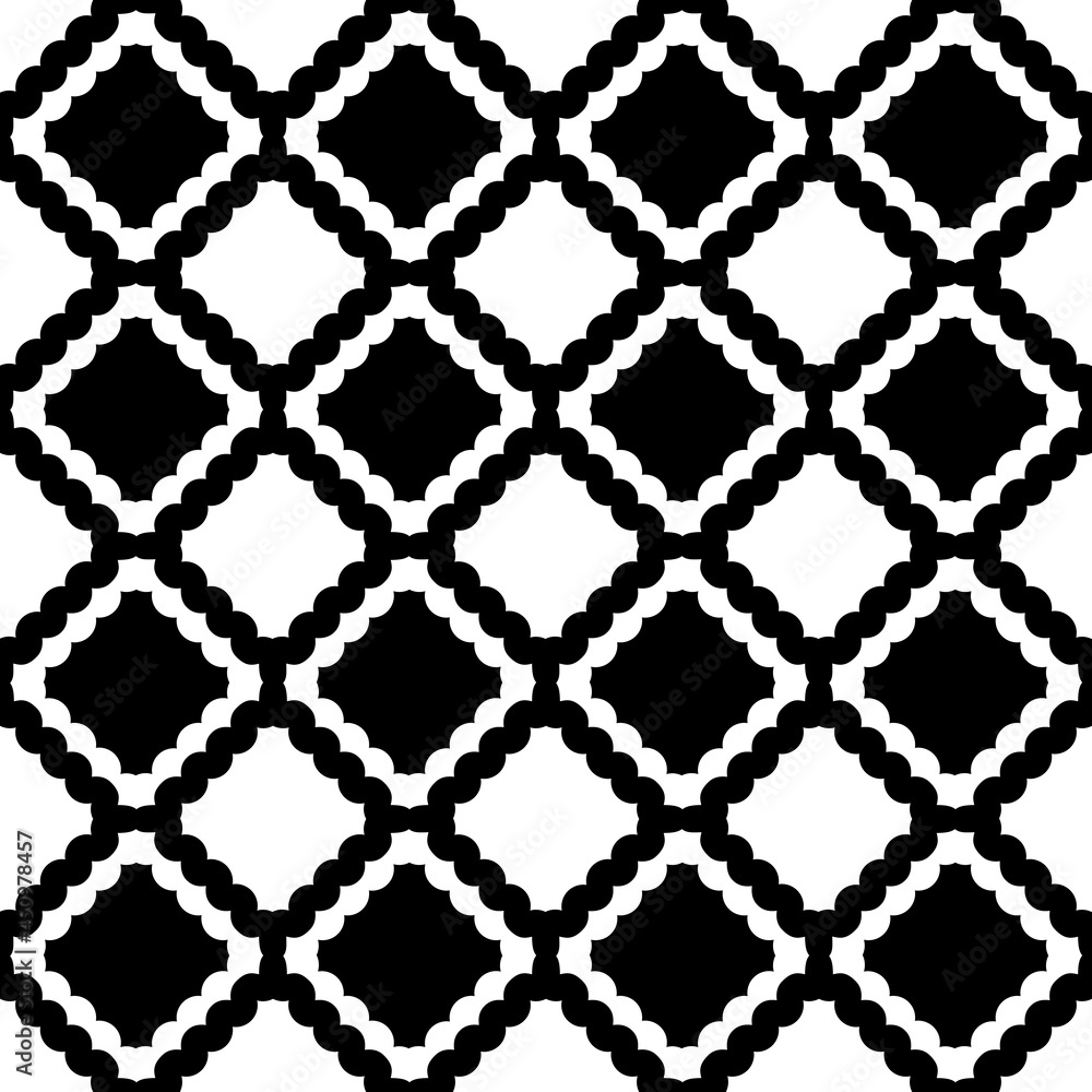 Poster black connected patches or marks. vector seamless shapes ornament.