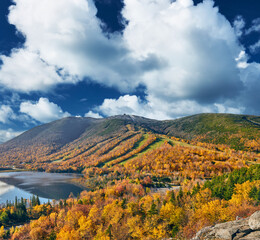 View of Echo Lake from Artist's Bluff in autumn