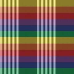 Rainbow Plaid Tartan Checkered Seamless Pattern