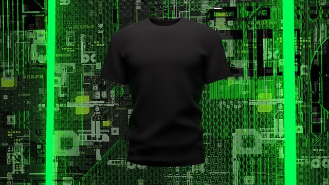 black shirt with cool beackground