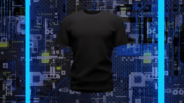 black shirt with cool beackground