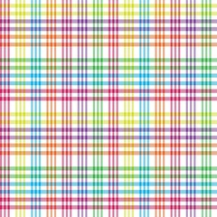 Rainbow Plaid Tartan Checkered Seamless Pattern