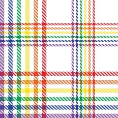 Rainbow Plaid Tartan Checkered Seamless Pattern