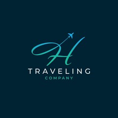 Initial Letter H Travel Logo Design