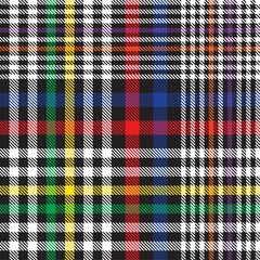 Rainbow Plaid Tartan Checkered Seamless Pattern