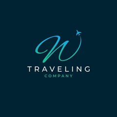 Initial Letter W Travel Logo Design
