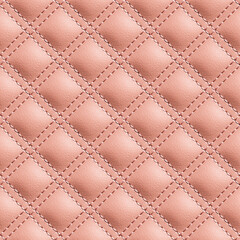 Seamless luxury pattern with stitched light beige leather. Luxury background with leather texture.