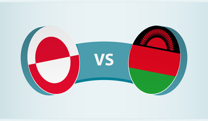 Greenland versus Malawi, team sports competition concept.