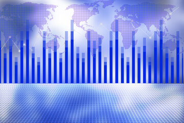 2d illustration futuristic business background graph concept