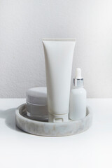 beauty fashion cosmetic makeup bottle lotion cream product with skincare healthcare concept on background