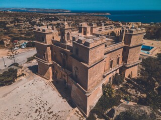 The Selmun Palace by Drone in country of Malta