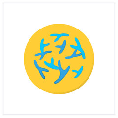 Bifidobacterium flat icon. Good probiotic for human health sign.Bacteriology and gastrointestinal health concept.Medicine, healthcare and science. Color vector illustration