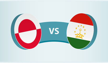 Greenland versus Tajikistan, team sports competition concept.