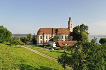 Church Birnau at Lake Constance, Baden-Württemberg, Germany on a sunny day