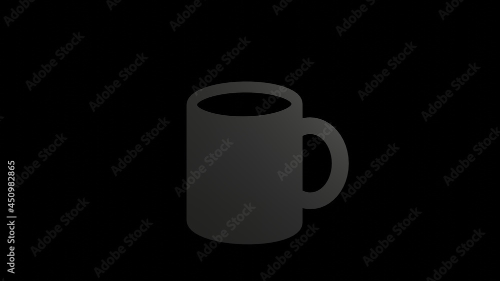 Aufkleber 3d rendering mechanical parts in shape of symbol of mug isolated on black background