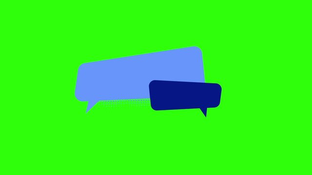 speech bubble with bubbles animation on green screen background
