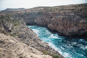 Fototapeta na wymiar Views of Wied il-Għasri in Gozo, Malta