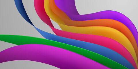 Obraz premium Abstract background of curved volumetric paper sheets in various colors