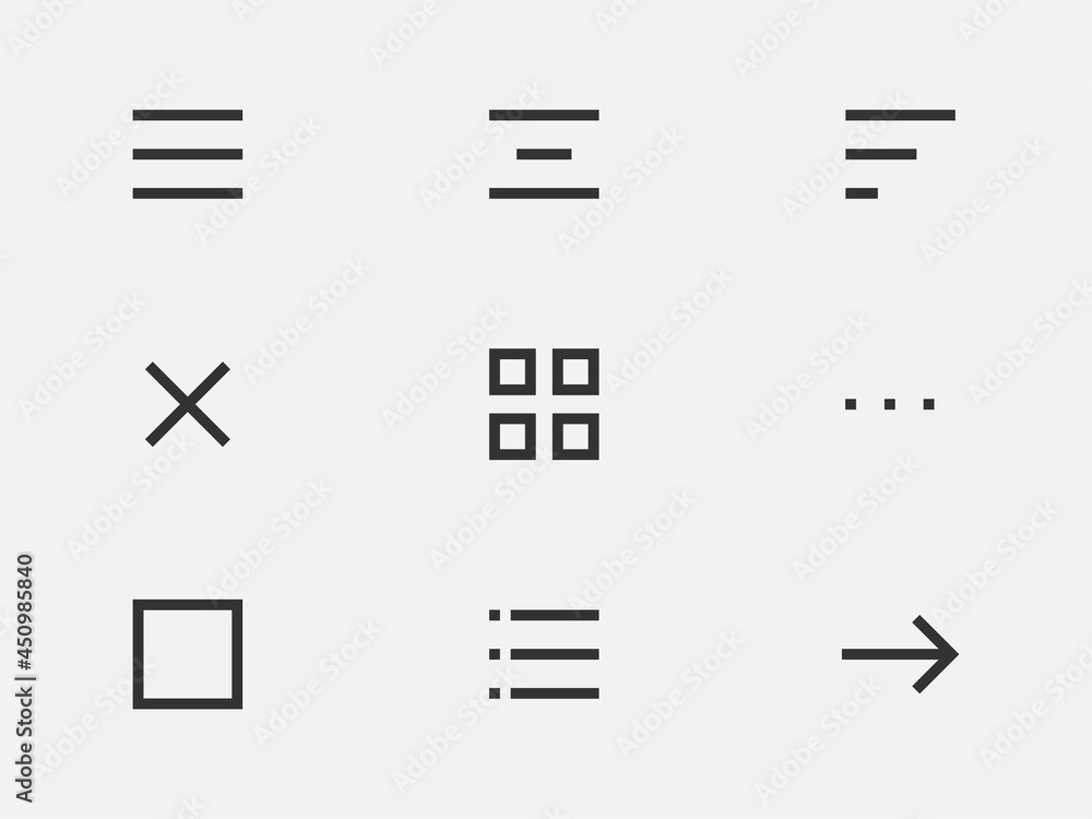 Poster menu vector illustration. line set icon. graphic element template for interface navigation or app.