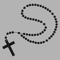 Wooden catholic rosary beads - obrazy, fototapety, plakaty