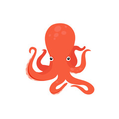 Cute Octopus Cartoon Vector Illustration