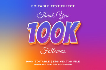 100k editable text effect template style Premium Vector